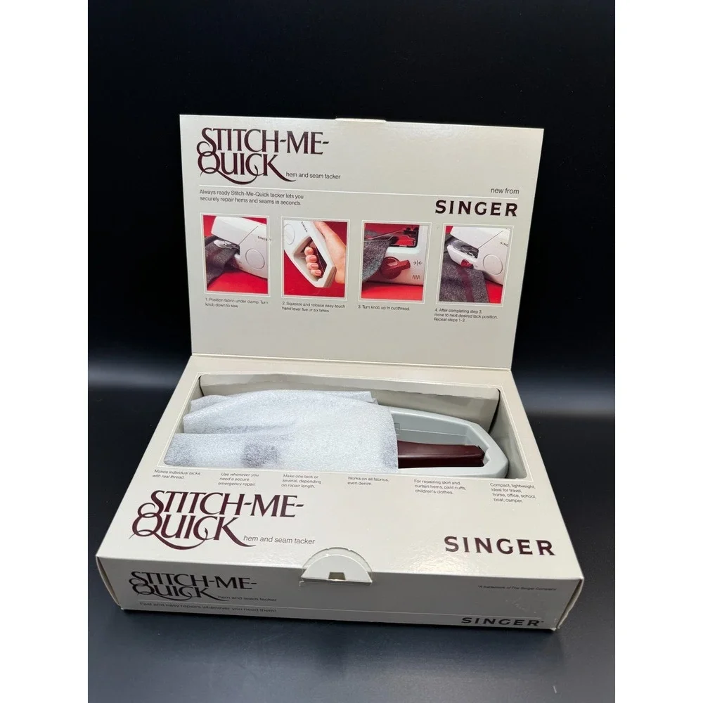 Singer Stitch Me Quick Handheld Sewing Machine w/ Box WORKS GREAT - VTG